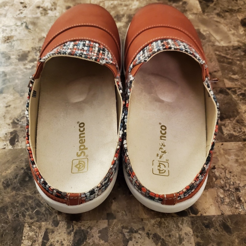 Spenco sz 7.5B Nubuck Leather Orthotic Slip On Siesta Mules Comfort Casual - Picture 9 of 15